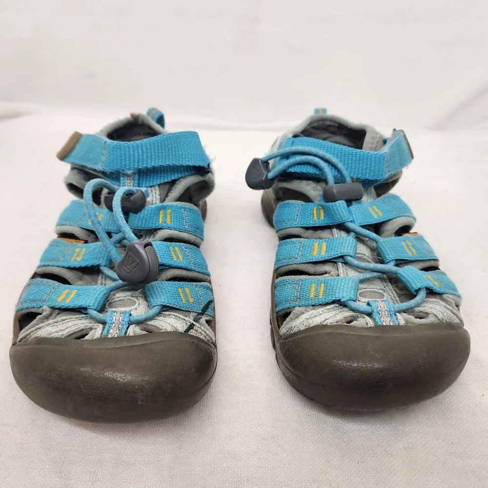 Keens Newport H2 Kids 12 Youth Gray Blue Sandals Waterproof